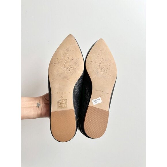 FREE PEOPLE St. Lucia Black Leather Pointed Toe Slip On Babouche Flats, Size 36 - Picture 11 of 14